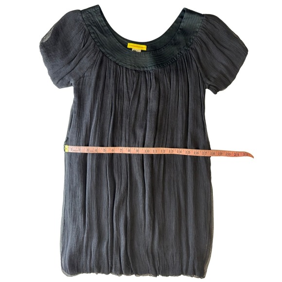Catherine Malandrino Silk Bubble Hem Mini Dress Charcoal Gray Size 4 - Picture 4 of 9